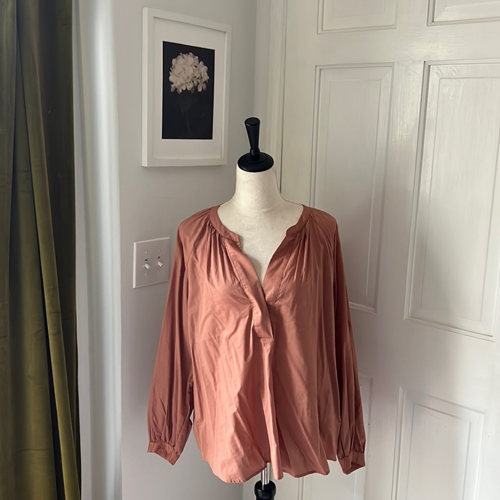 Joie blouse, 100% cotton in brushed clay color